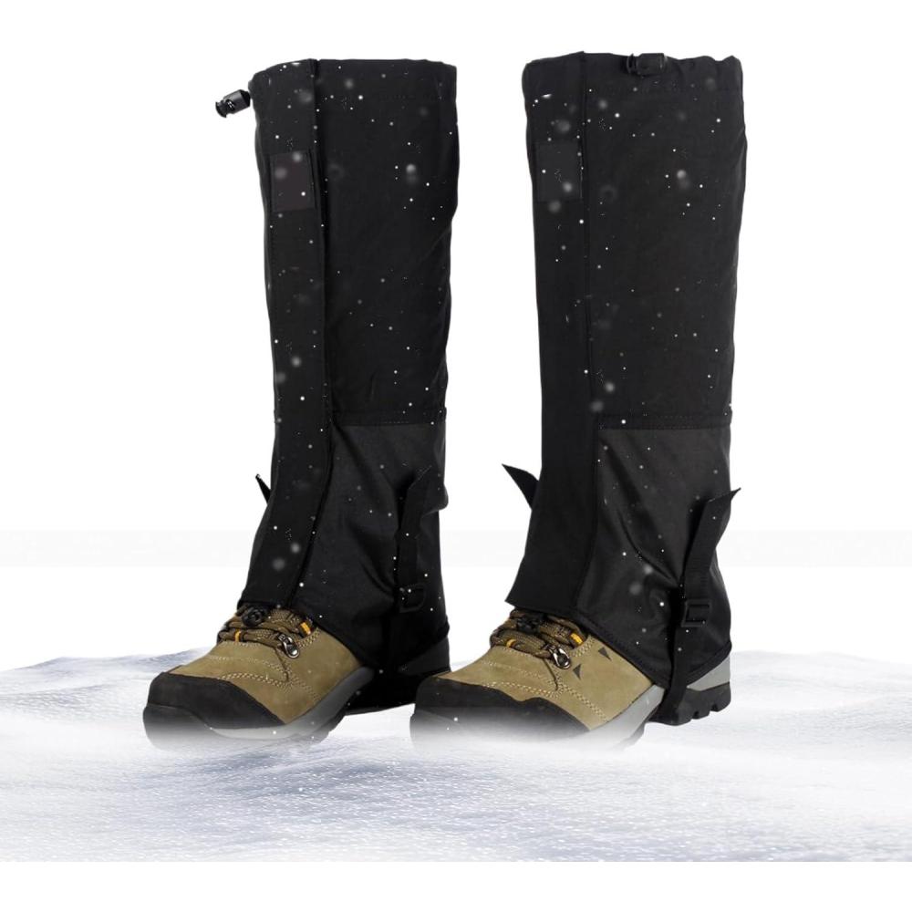 image:imageGutres AntiSerpents  Gutres Impermables pour Randonne  ProtgeJambes Rglable MixteEscalade Neige Trail Chasse Hivernale Randonne Aquatique ActivitsNoir
