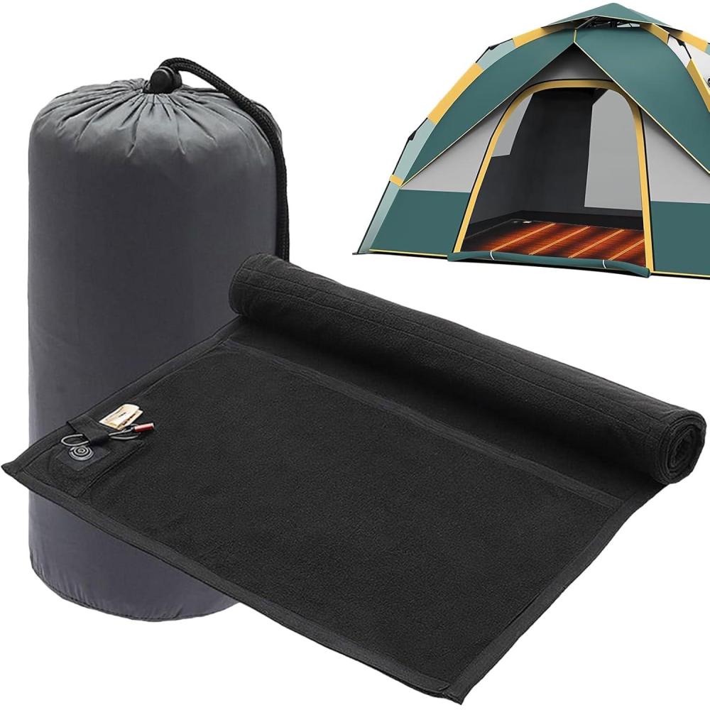 image:imageRchauffeur De Sac De Couchage Couverture Chaude USB Douce Et PliableDoublure pour Sac De Couchage pour Hommes Et Femmes Randonne Extrieur Pique Nique Voyage SurvieNoir