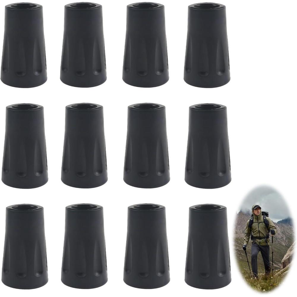 image:image12 Pices Embout Btons Embouts en Caoutchouc Protecteur en Caoutchouc Tampons Bquille Conseils Protecteurs pour Asphalte Tampon Marche Baton Trekking Antidrapante Capuchons Rechange Universels