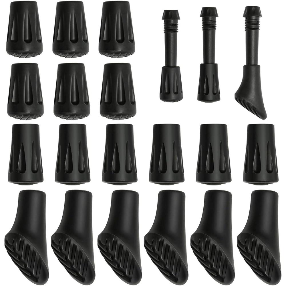 image:image18 Pices Embout Baton de Marche Nordique Antidrapants Embout Canne de Marche Adapts pour Btons de Randonne Courants et Adapts  lAsphalte au Gravier aux Montagnes et Trekking 3 Styles