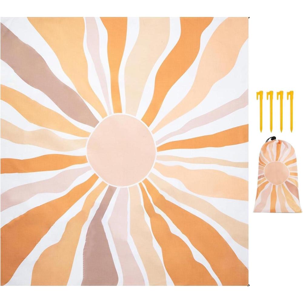 image:imageCouverture de PlageCouverture de PiqueNique Extrieure Rsistante au Soleil Grande Taille AntiSable Tapis Lger Pliable Transportable pour Randonne Camping Parc et Lac Accessoires Extrieurs