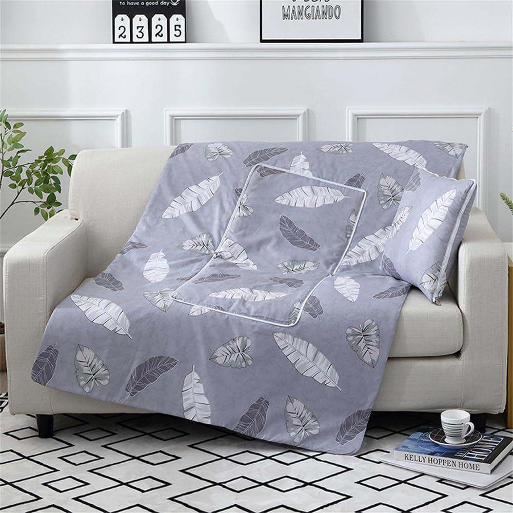 image:imageCouverture de Voyage et Oreiller 2 en 1 Moderne Couvrelit Pliable Microfibre Convertible en Coussin Compacte Courtepointe Portable pour Avion Voiture Bureau 100x150cmPlume GrisePlume Grise
