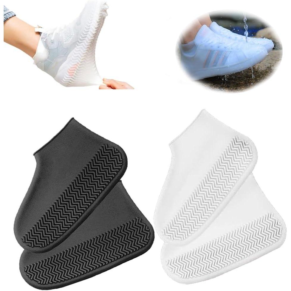 image:image2 Paires Surchaussures Impermeables Couvre Chaussure Impermeable Rsistants Rutilisables Surchaussures Lavabletanche Antidrapant Silicone pour Les Jours Pluvieux et Neigeux L