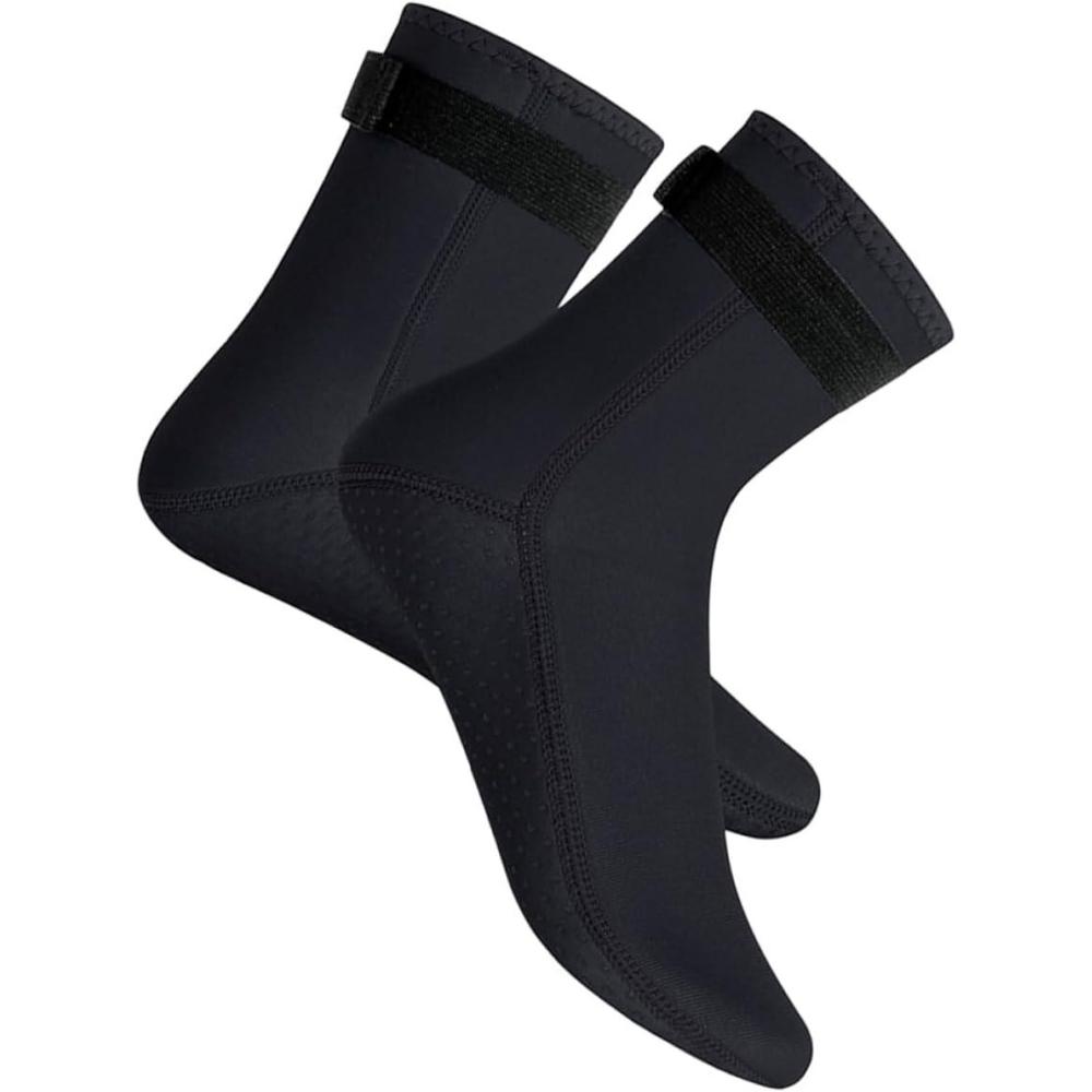 image:imageCabilock Chaussettes de Plonge tanches Noires XL en Matriau Rsistant Chaussettes deau Antidrapantes et Isolantes pour Sports Nautiques Natation Surf et Plonge en Extrieur