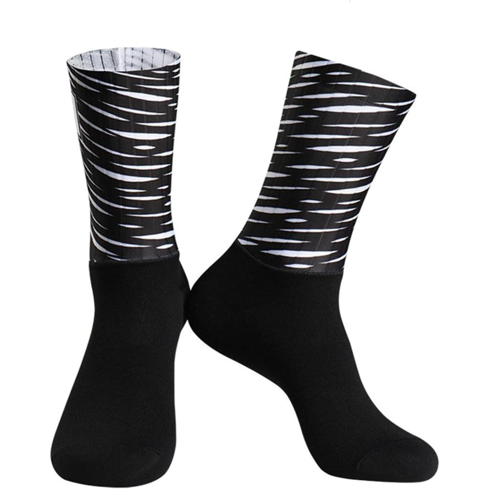 image:imageChaussettes Antidrapantes Silicone sans Soudure Chaussettes de Cyclisme Sport Vlo Running Sports SocksNoir