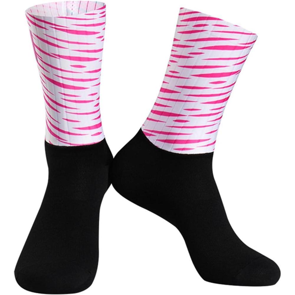 image:imageChaussettes Antidrapantes Silicone sans Soudure Chaussettes de Cyclisme Sport Vlo Running Sports SocksRose