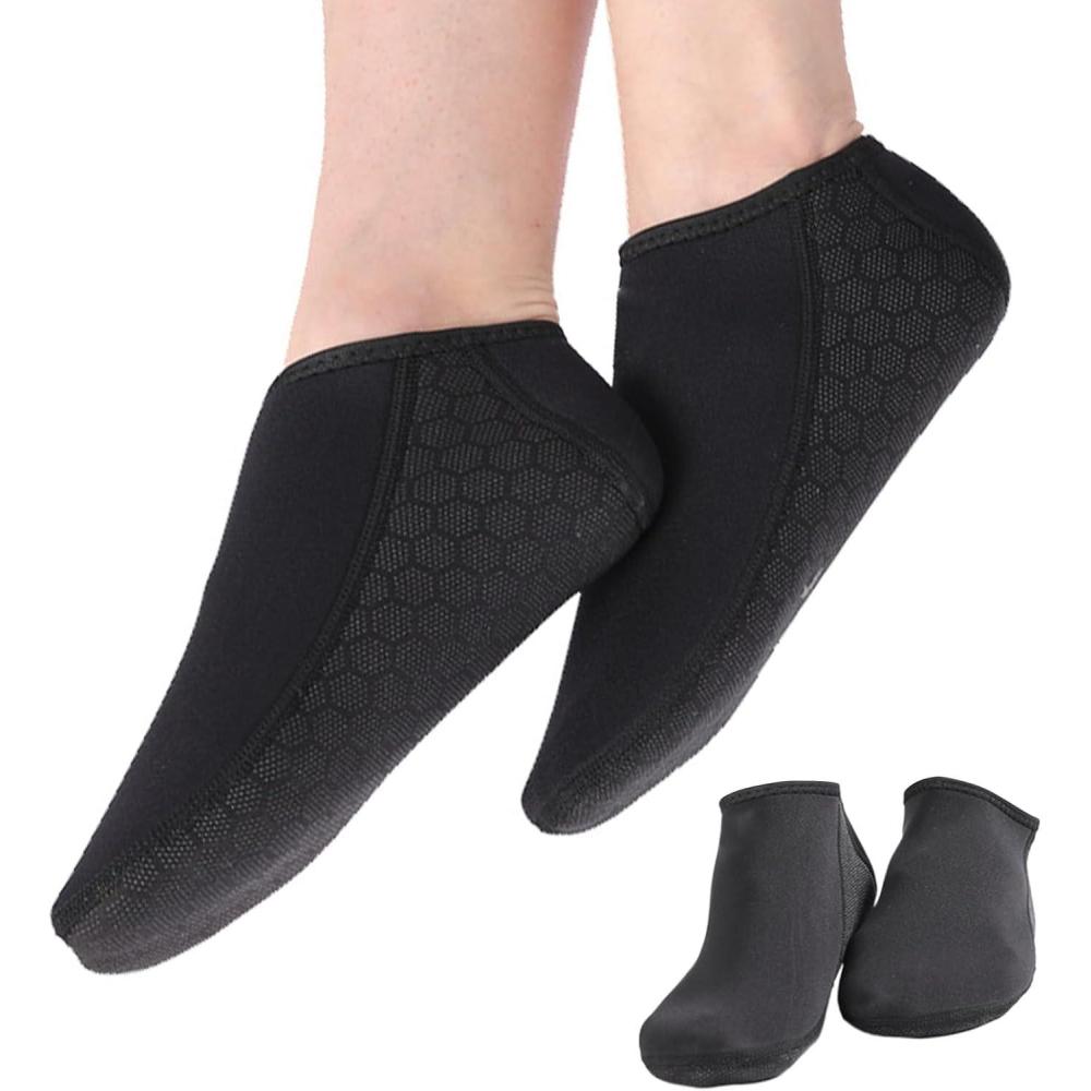 image:imageChaussettes de Natation  Bottises deau en noprne Chaussures de Combinaison Portables  Chaussettes de plonge  1 Paire tanche  pataugement Surf plages lgres1