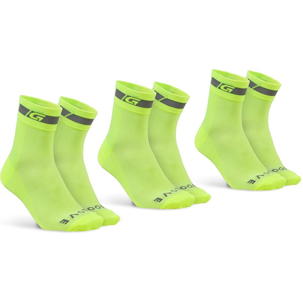 image:imageGripGrab Chaussettes t de Cyclisme Coupe Classic Regular Lot de 1 et 3 Paires de Chaussettes Vlo de Course VTTJaune Fluo 3 Paires