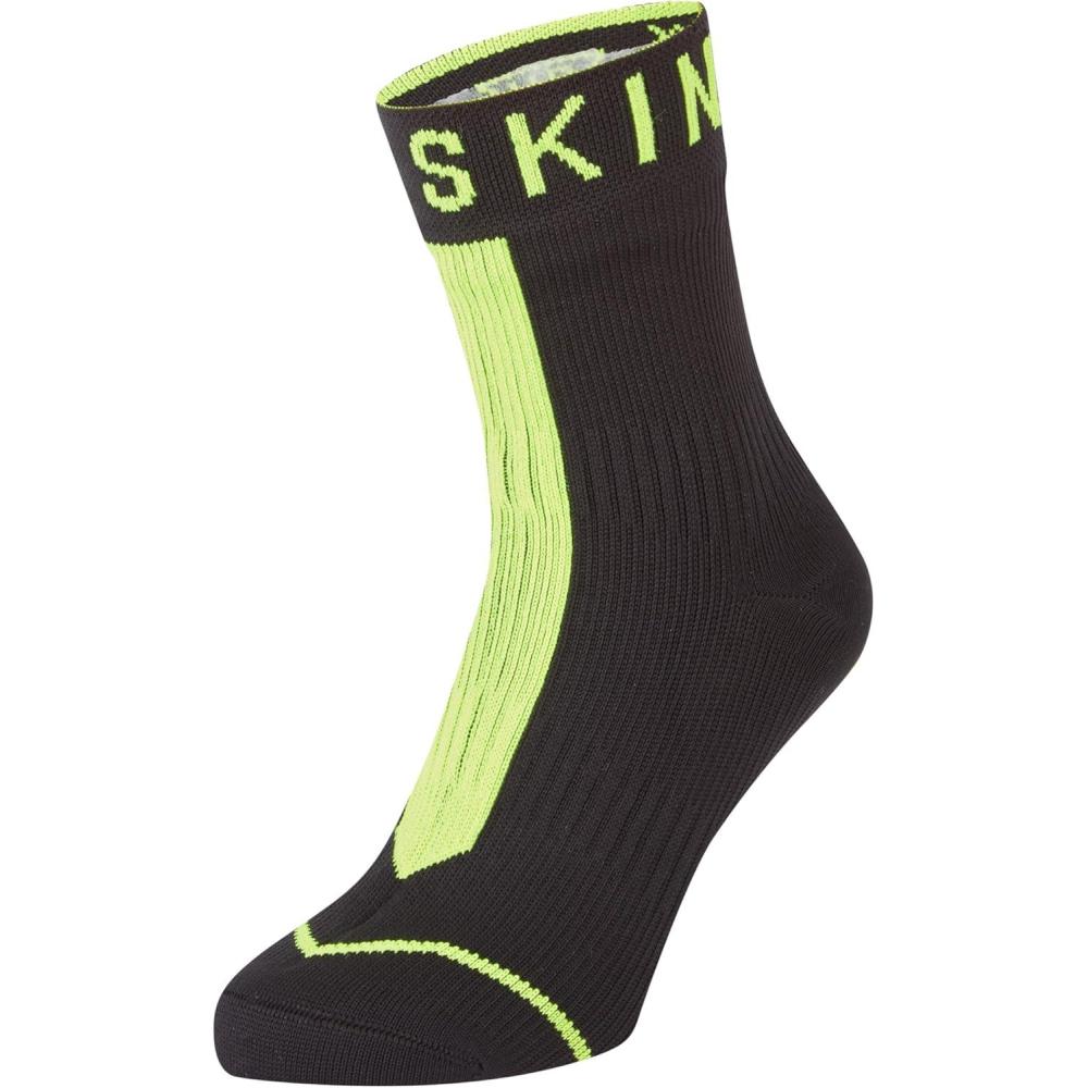 image:imageSEALSKINZ Dunton Waterproof All Weather Ankle Length Sock with Hydrostop Chaussettes impermables Toutes Saisons Jaune Fluo S MixteNoirjaune