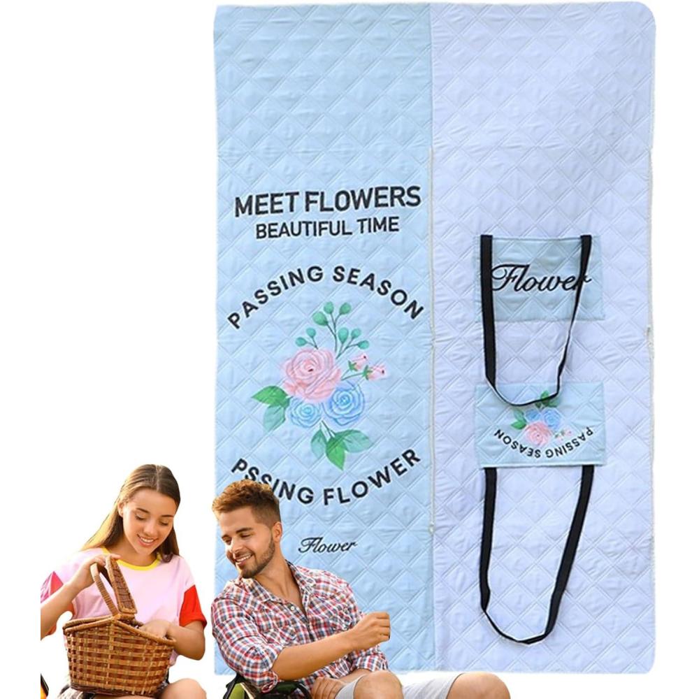image:imageCouverture de plage impermable couvertures de piquenique pliable impermable  Couverture de camping pliante multifonctionnelle  fermeture clair  Acceptez les sorties compactes faciles