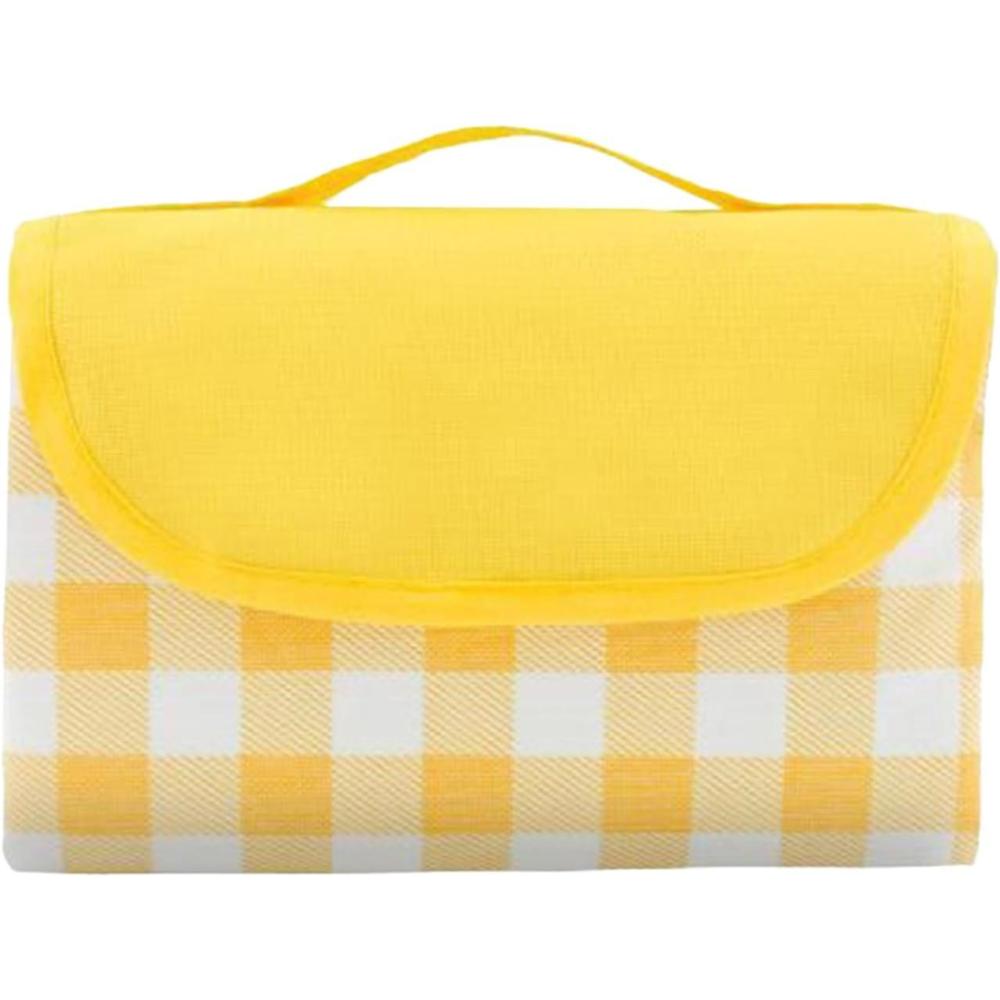 image:imageGnrique Couverture de PiqueNique  Couverture Extrieure Impermable  Pliable avec Poigne Antidrapant 150x198 cm pour Camping Vacances Plage Piscine Parc DtenteJaune