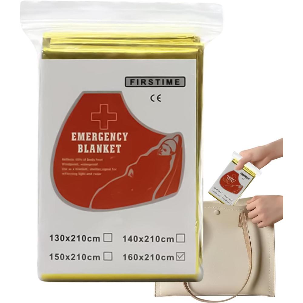 image:imageLes Couvertures de Survie Spatiale  Abri Isolant de Secours  Couverture durgence Rflective et Pliable pour Randonne Camping et Situations durgence
