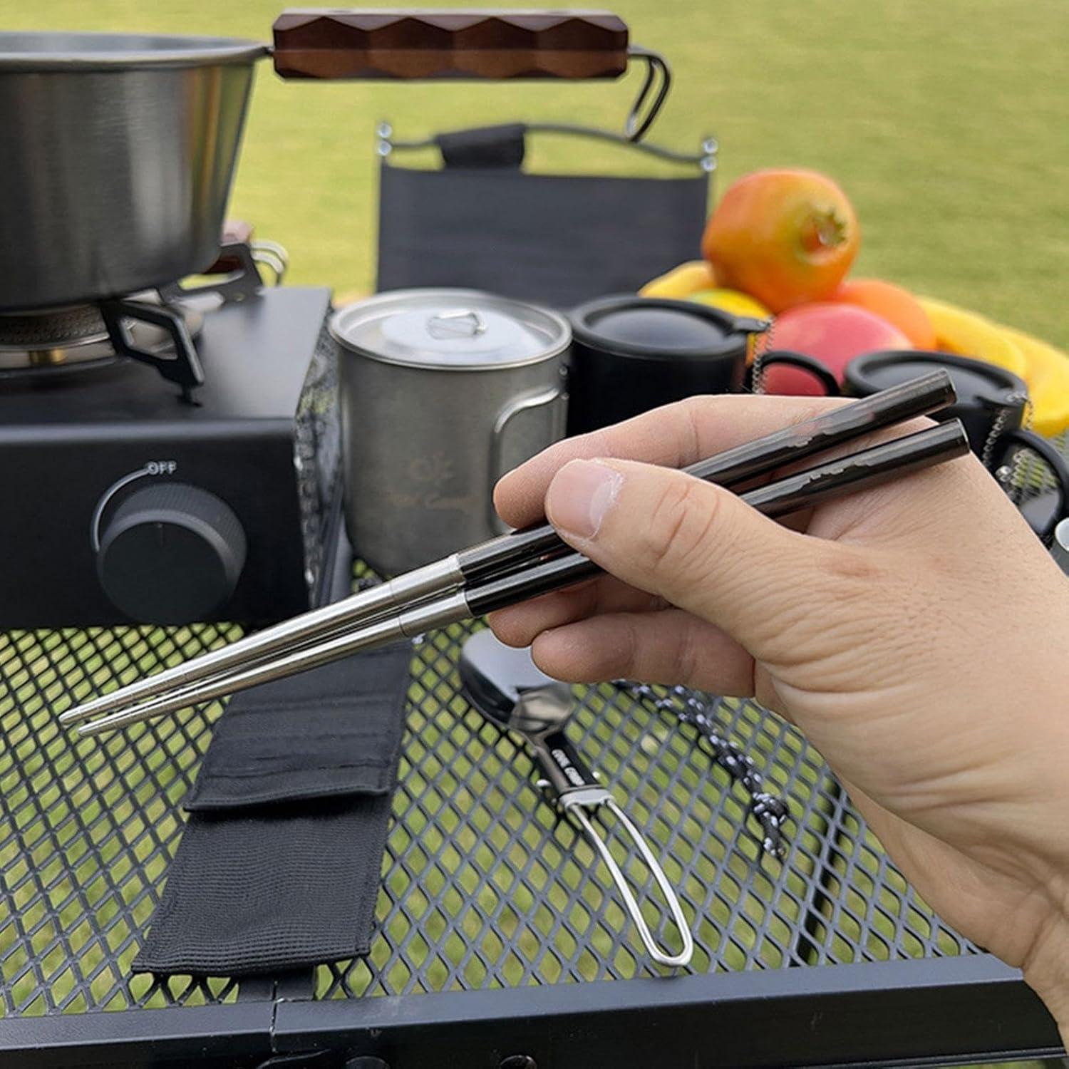 image:imageCamping Eating Ustensiles Travel Camping Couvertures Couvoirs Ustensiles de cuisson pliables de poche Fournitures touristiques multifonctionnelles pour les voyages en plein air pliants