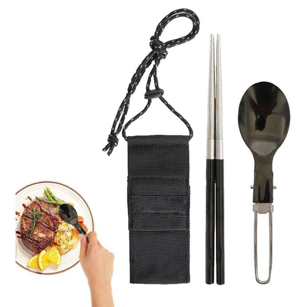 image:imageCamping Eating Ustensiles Travel Camping Couvertures Couvoirs Ustensiles de cuisson pliables de poche Fournitures touristiques multifonctionnelles pour les voyages en plein air pliants