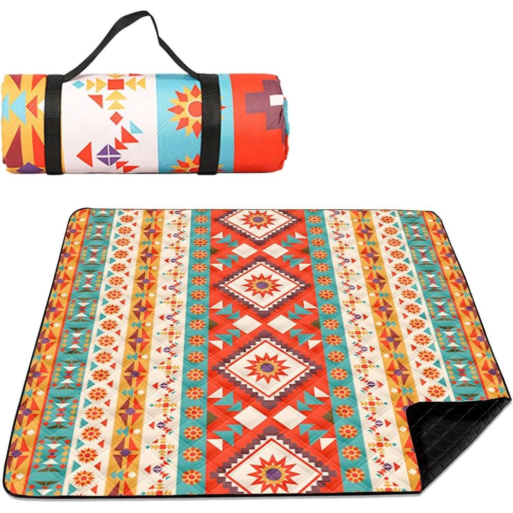 image:imageCouverture de piquenique impermable tapis de plage pliable antisable avec poigne de transport couverture de piquenique lavable 200 x 200 cm pour camping parc jardin plage extrieur