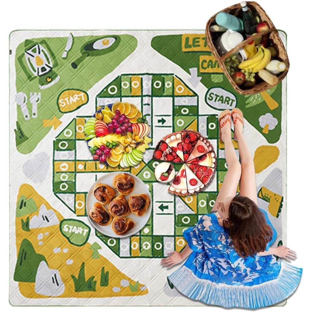 image:imageCouverture de piquenique pliable et lavable en machine Tapis de plage sur le thme du jeu Pour le camping le festival de musique lherbe la plage le salon la pelouse le parc leB