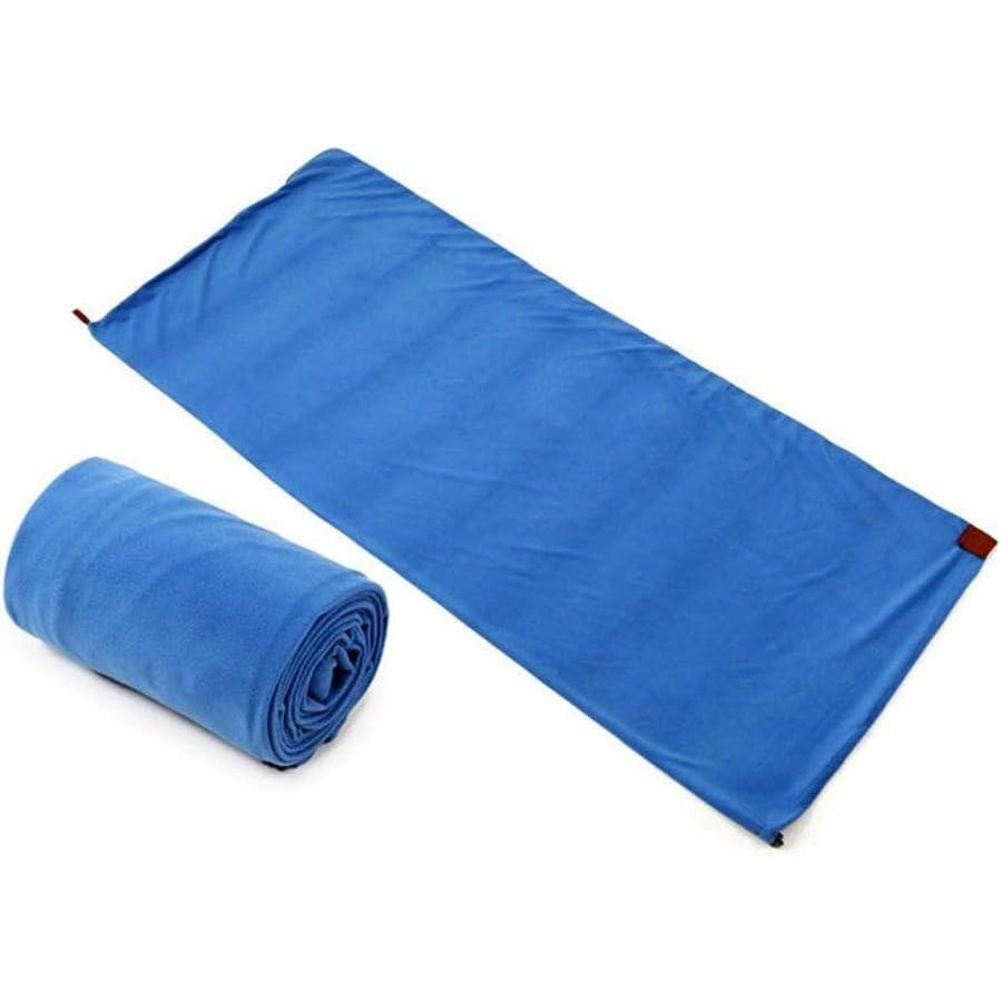 image:imageDoublure intrieure pour sac de couchage sac de couchage de voyage avec fermeture clair couverture en laine douce pour le camping  Drap portable lger pour la randonne la randonne lesBleu roi