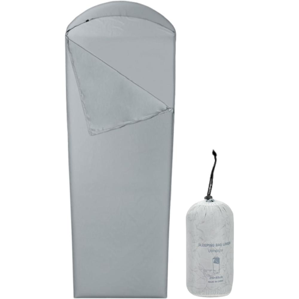 image:imageDoublures de sac de couchage pour adultes  Draps de couchage de randonne  Drap de sac de couchage portable pour plein air camping randonne voyage randonneurs aventure participants  unGris