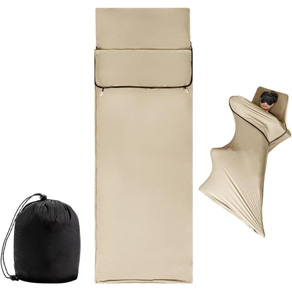 image:imageDougleur de sac de couchage ligne de couchage du temps froid Sac de repos pour la randonneDoublure de sac de couchage amovible et lavable pour le randonne htel camping aubergesCouleur de peau