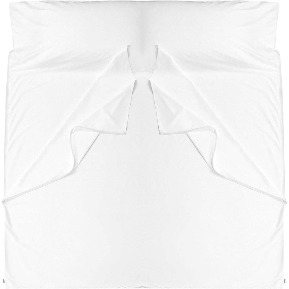 image:imageGigoteuse 100 coton  Sacs de couchage pour adultes  Linge de lit de camping  Parure de lit avec fermeture clair complteBlanc