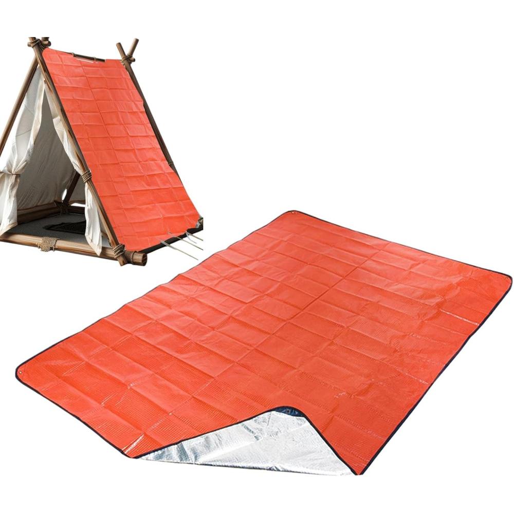 image:imageGnrique Couverture Thermique de Survie Couverture de SurvieCouverture de Camping Pliable TARP rflchissant de 59x82 Pouces Portable quipement de Survie en Plein air pour Le Camping