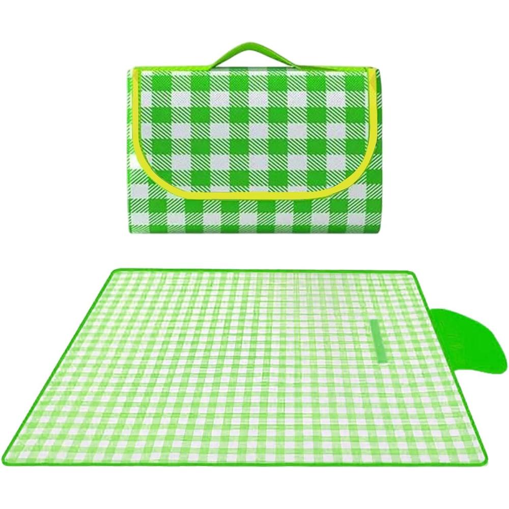 image:imageGnrique Tapis de Plage et PiqueNiqueCouverture De PiqueNique Impermable Pliable Tissu Impermable Lavable Schage Rapide 203x203 cm pour Plage Camping Randonne Voyage en ExtrieurVert