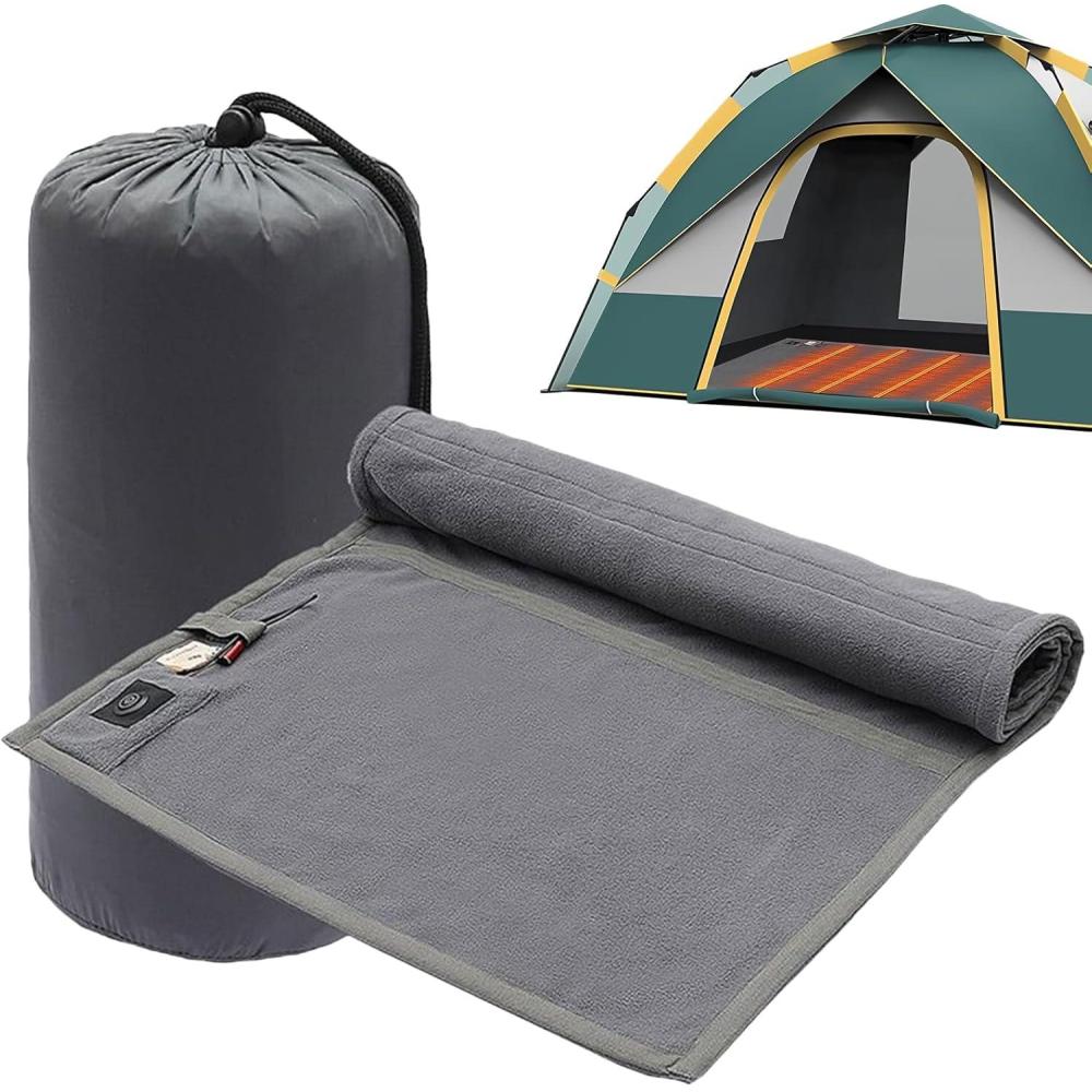 image:imageRembourrage pour sac de couchage chauff portable  Doublure thermique lgre alimente par USB insert isolant pour augmenter la chaleur couche compacte et confortable pour la saison froide prot geGris