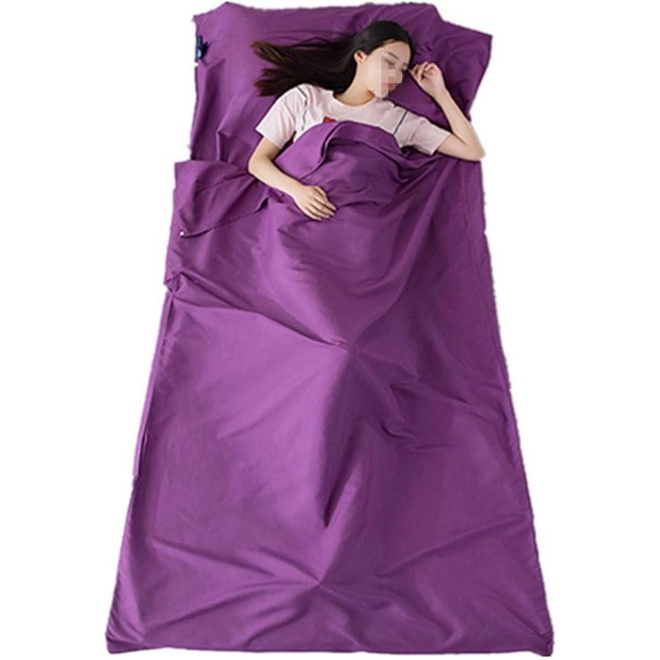 image:imageTravel Sac de couchage dt doux avec poche pour oreiller Drap de voyage lger et portable pour le camping pour htel randonne camping