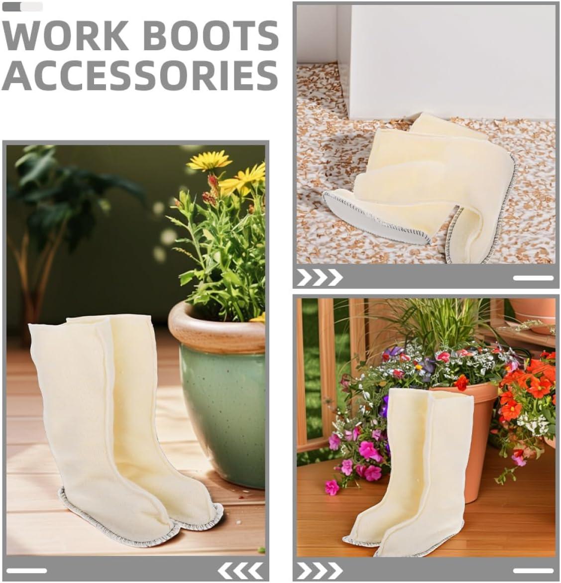 image:imageMipcase Lot de 2 Paires de Chaussettes Impermables Hautes Taille 42 en Doublure Chaude et paisse Accessoire Bottes de Pluie Homme Hiver Isolantes et Respirantes pour Marche et Travail