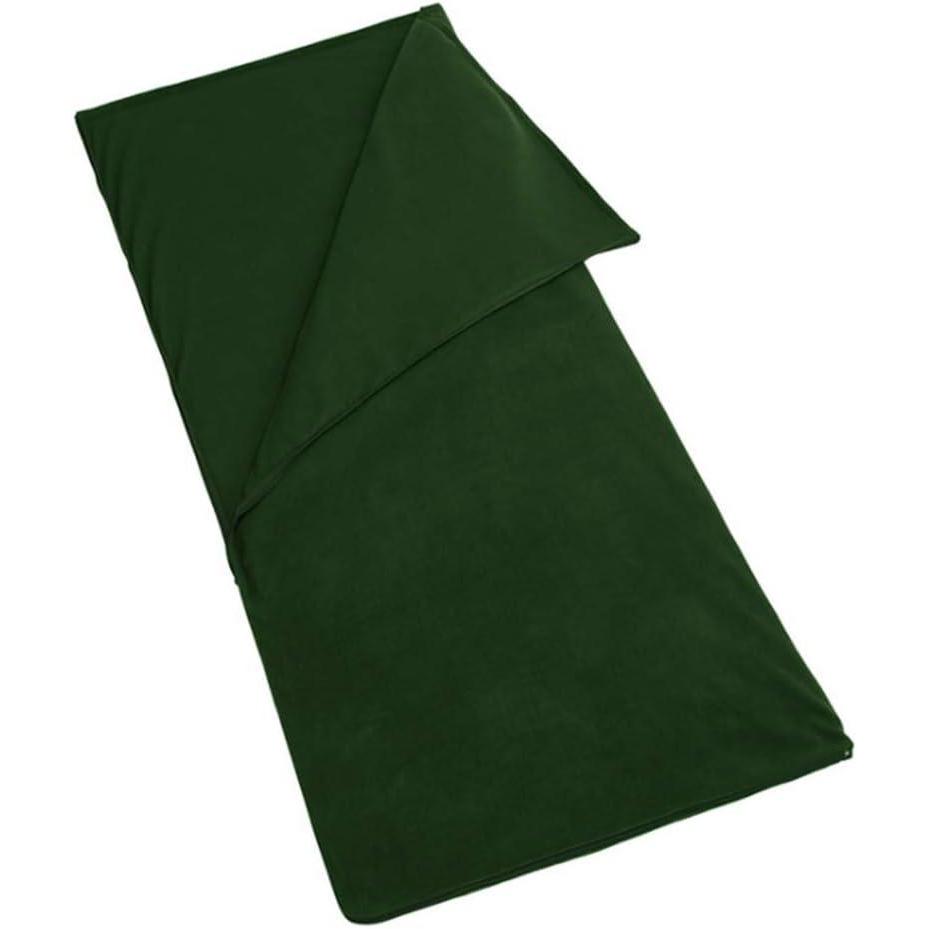 image:imageBlanketswarm Sac de couchage en microfibre polaire  fermeture clair avec doublure en drap de voyage lger ou couverture avec sac de rangement pour le camping en plein air par temps froidvert militaire