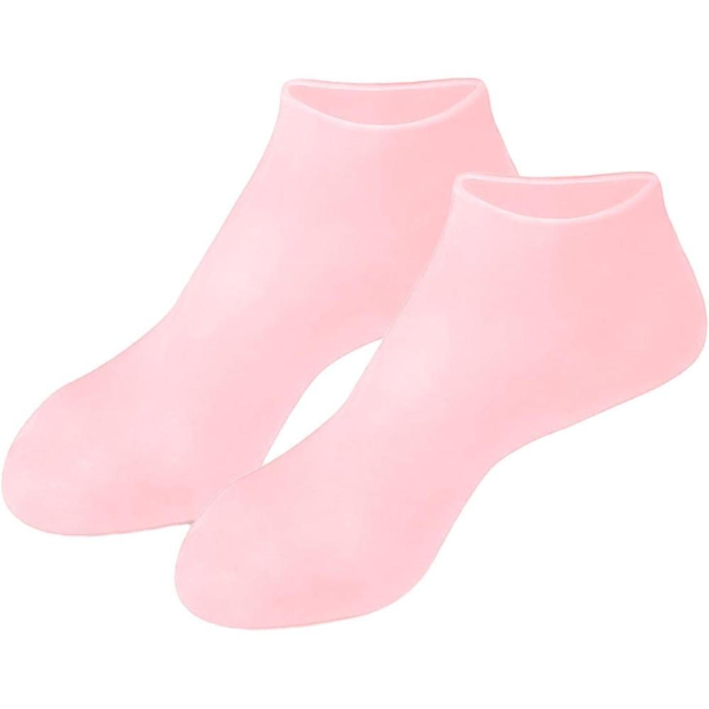 image:imageChaussettes hydratantes en silicone  chaussettes tanches pour les soins intensifs idal pour lhydratation profonde et le traitement des talons gercs  Chaussettes de protection pour le spa pdicuPink