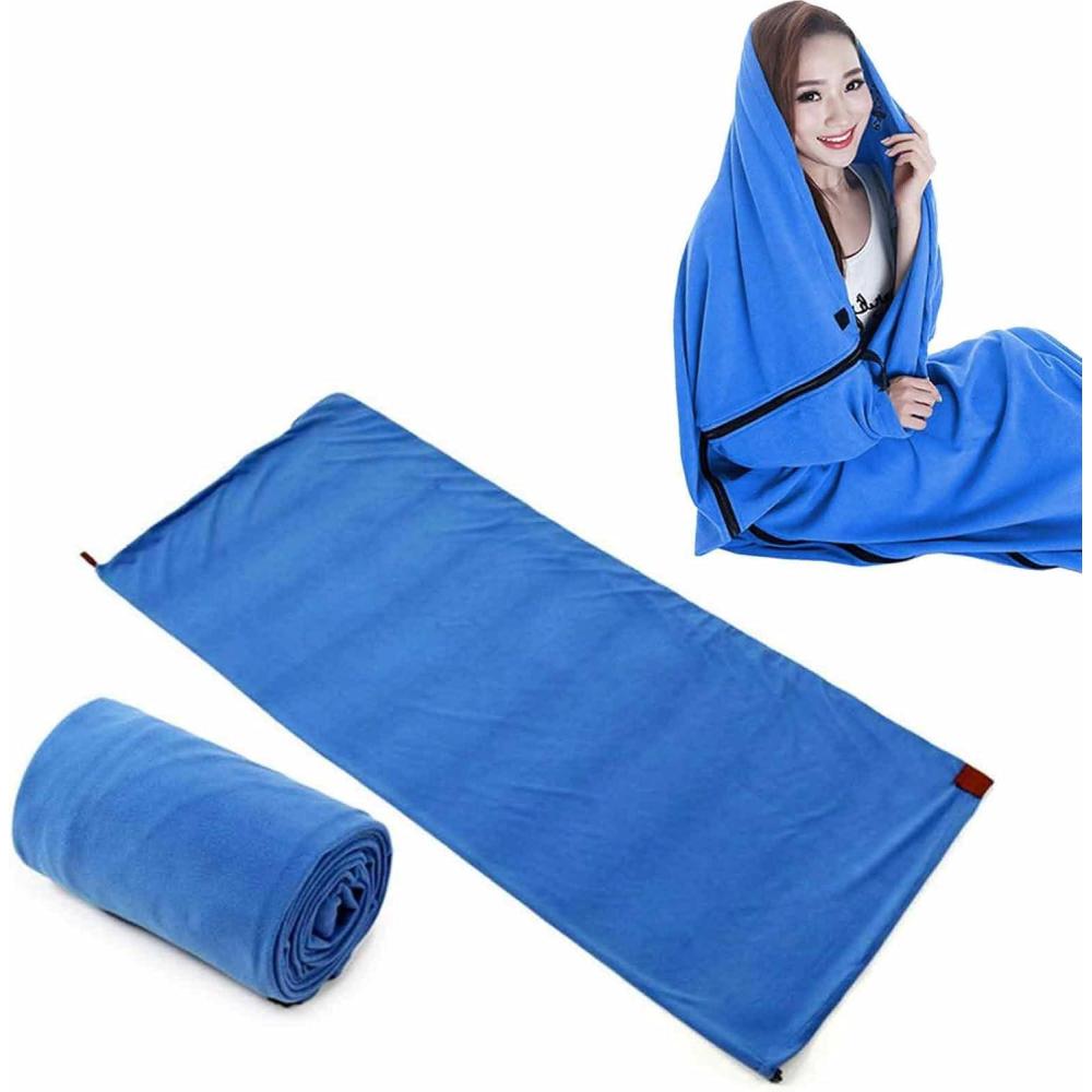 image:imageDoublure De Sac De Couchage  Drap De Camping 180 X 80 Cm Sac De Voyage en Polaire Doublure Portable Confortable  De Couchage De Voyage Lger  Fermeture clair pour S Dos Randonne