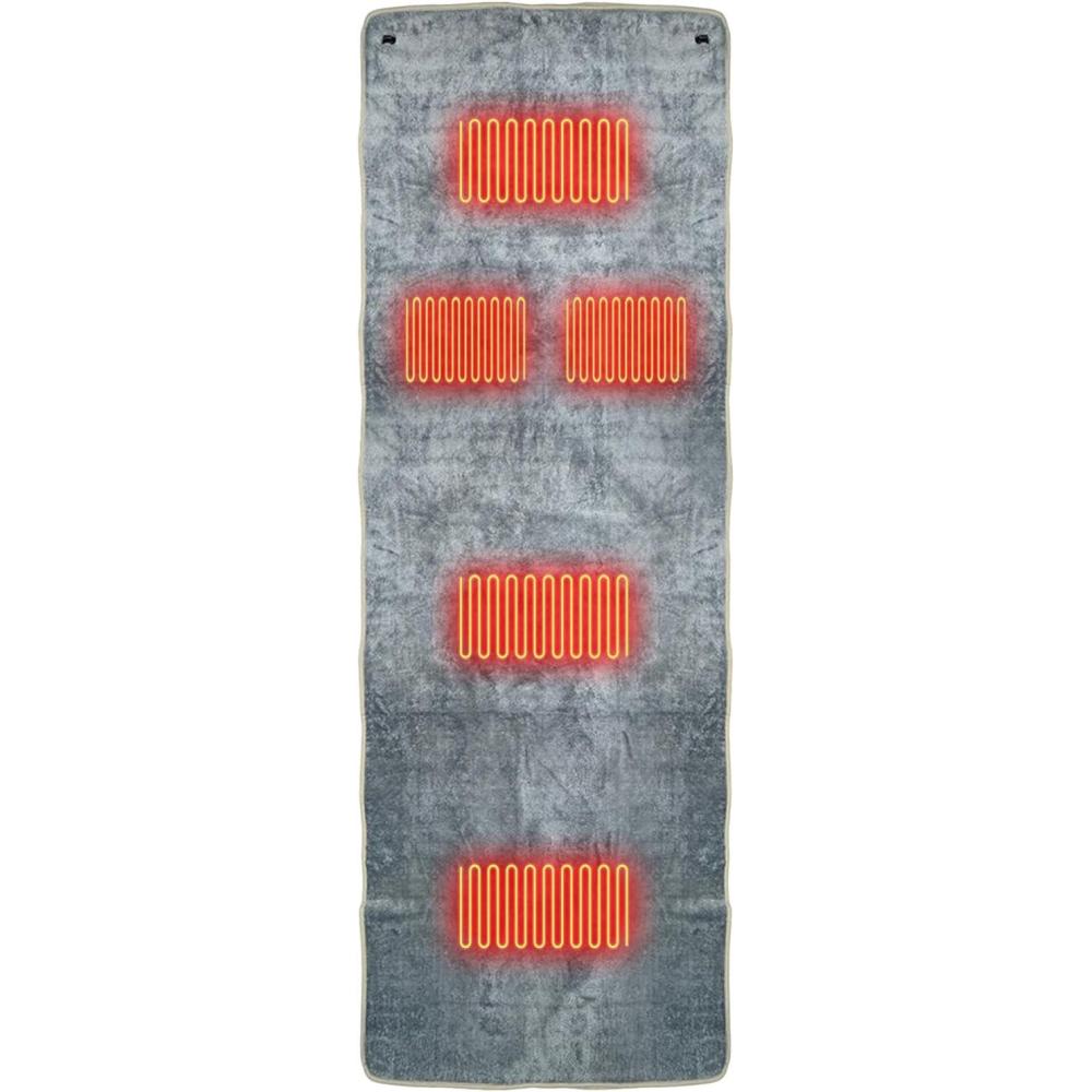 image:imageDoublure de sac de couchage chauffant  Couverture chauffante  3 niveaux de temprature rglables avec 5 zones de rchauffement coussin chauffant USB pour camping canap bureau maisonGris
