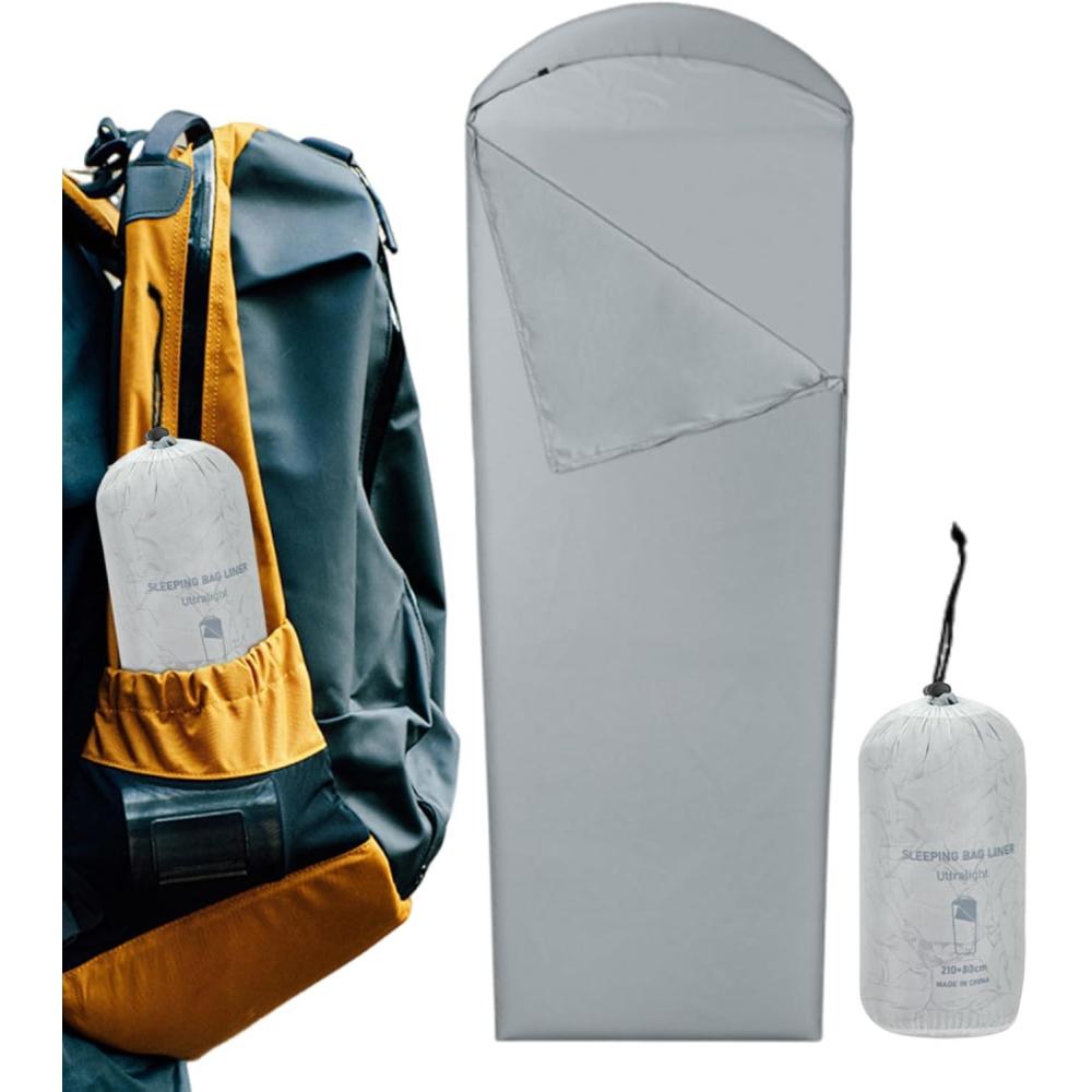 image:imageDoublure de sac de couchage lgre  Sac de couchage extrieur pour adulte drap de sac de couchage lger pour voyage randonne camping voyages amateurs de plein air participants auxGris