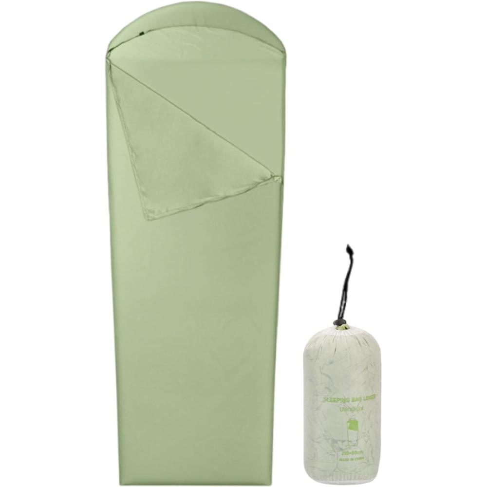 image:imageDoublure de sac de couchage lgre sac de couchage dextrieur pour adulte Drap de sac de couchage lger pour voyage randonne camping voyages amateurs de plein air participants auxVert