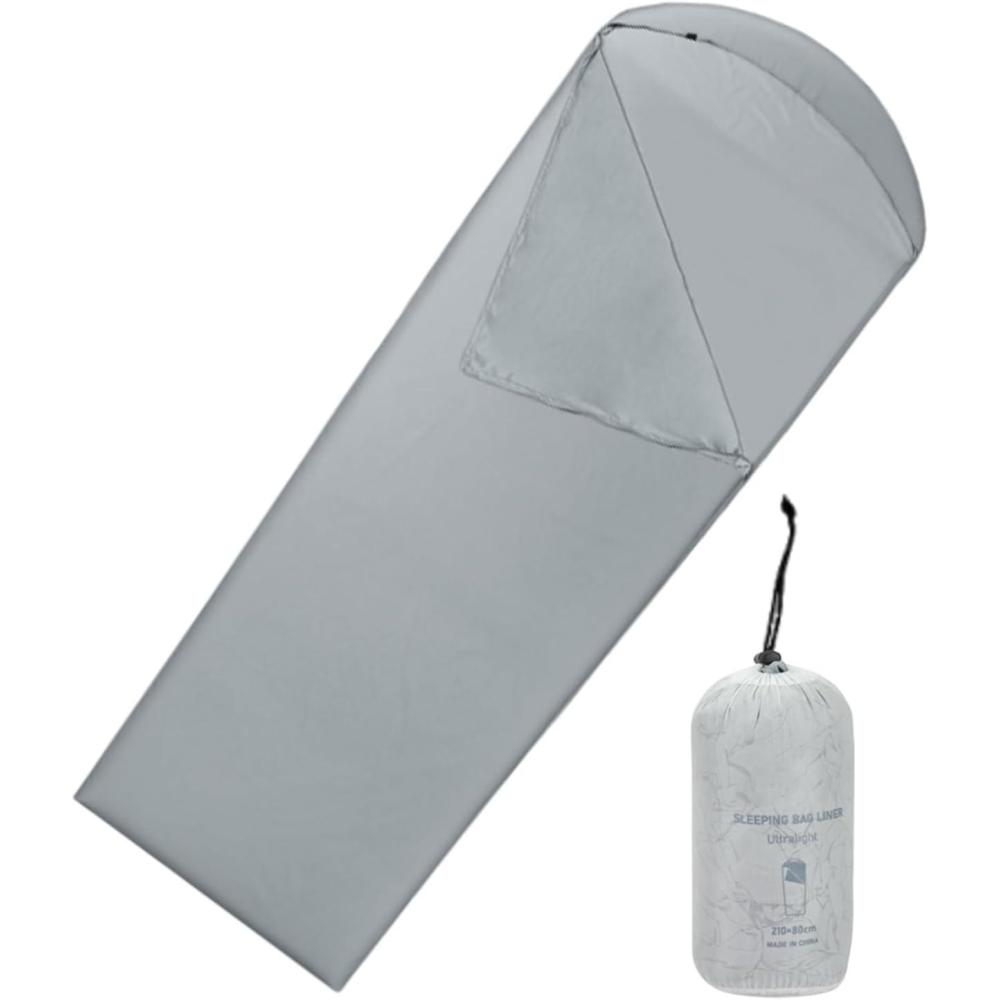 image:imageDoublures de sac de couchage pour adultes Sac de couchage de voyage pour adultes Doublure de sac de couchage portable pour camping randonne auberge festival alpinisme voyage voyages enGris