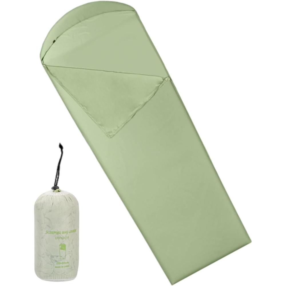 image:imageDoublures de sac de couchage pour adultes Sac de couchage dextrieur pour adultes Draps de voyage pliables pour les dormeurs lgers la randonne le camping les festivals les voyagesVert