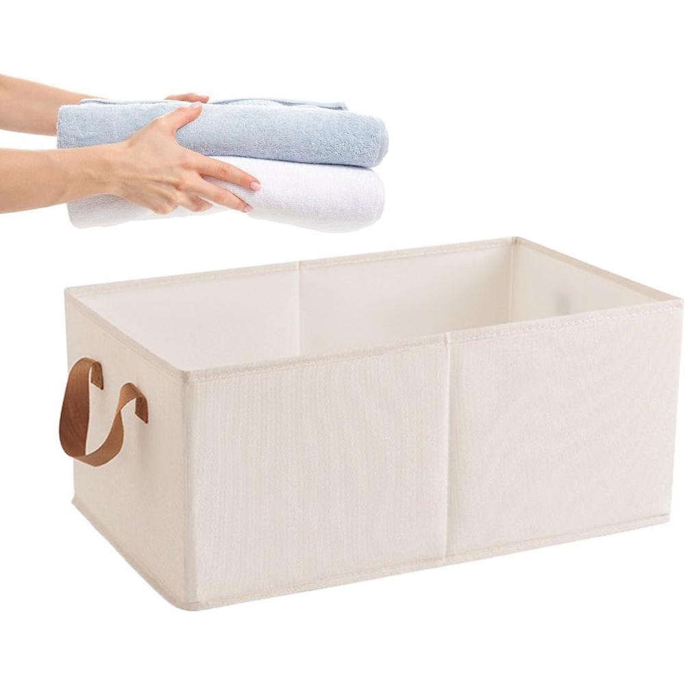 image:imageGnrique Organisateur de stockage de chaussettes Bote de rangement pliante Rcipients de rangement en coton bote de pliable en tissu lavable bote de blanche tanche lhumidit po