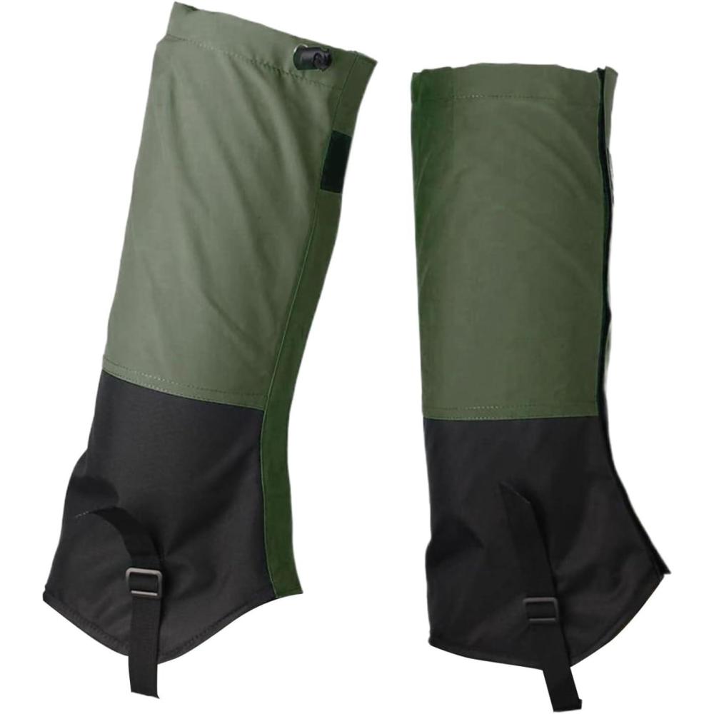 image:imageGutres de jambe pour homme Gutres de randonne impermables et rsistantes aux serpents protgejambes rglables pour la course pied la neige la randonne lescalade la chasse lt pourvert militaire