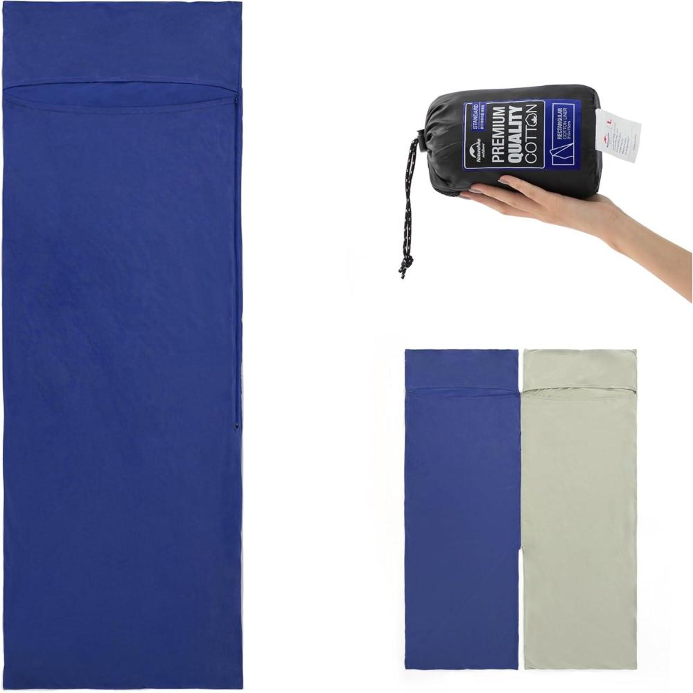 image:imageNaturehike Draps de Sac de Couchage de Voyage Ultralgre Compact en Microfibre avec Compartiment Oreiller Ajout Sac de Couchage pour Adultes Sac de Couchage de Aussi comme Drap de CouchageBleu