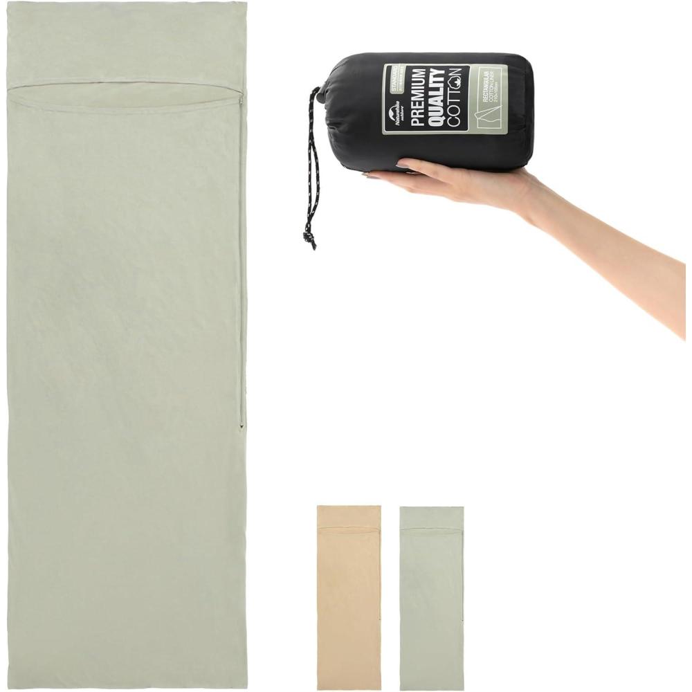 image:imageNaturehike Draps de Sac de Couchage de Voyage Ultralgre Compact en Microfibre avec Compartiment Oreiller Ajout Sac de Couchage pour Adultes Sac de Couchage de Aussi comme Drap de CouchageVert