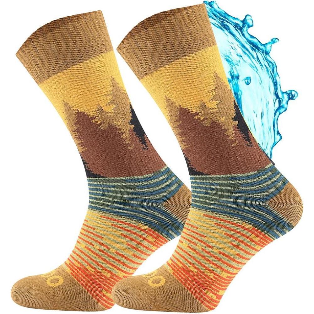 image:imageTODO Chaussettes impermables pour homme et femme avec mambrane Chaussettes de randonne tanches Jaune Forest 3739