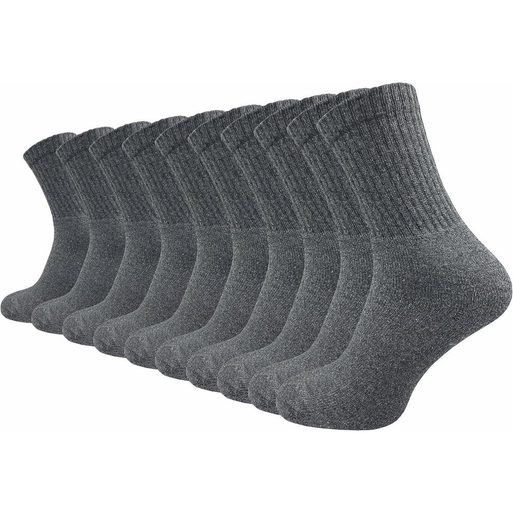 image:imageGAWILO Chaussettes Militaires et de Chasse pour Homme et Femme 10 Paires  de Travail Avec Pied en Tissu ponge Renforc  de Loisirs Avec Ceinture ConfortableGris
