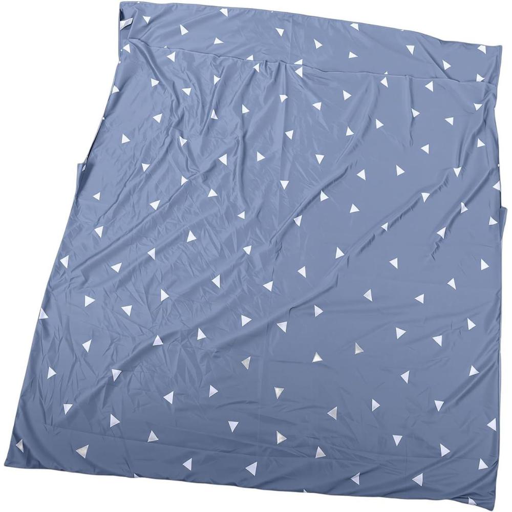 image:imageDoublure de Sac de Couchage Drap de Voyage Lger et Rutilisable avec Fermeture clair Infrieure et BoutonsPression pour Le Camping la Randonne Lhtel Les VoyagesBleu clair