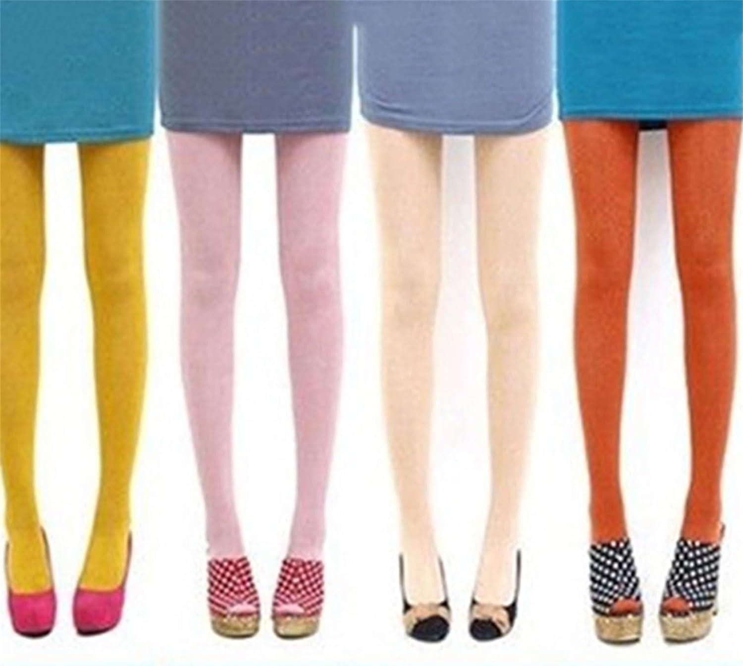 image:imageCandy Colors Opaque Footed Socks Tights Slim Pantyhose Women Stockings Chaussettes Basses Fille Chaussette AntidRapante Femmes Fantaisie Noires Cadeau Sport Socquette 39 42 Lot ChaudesRouge