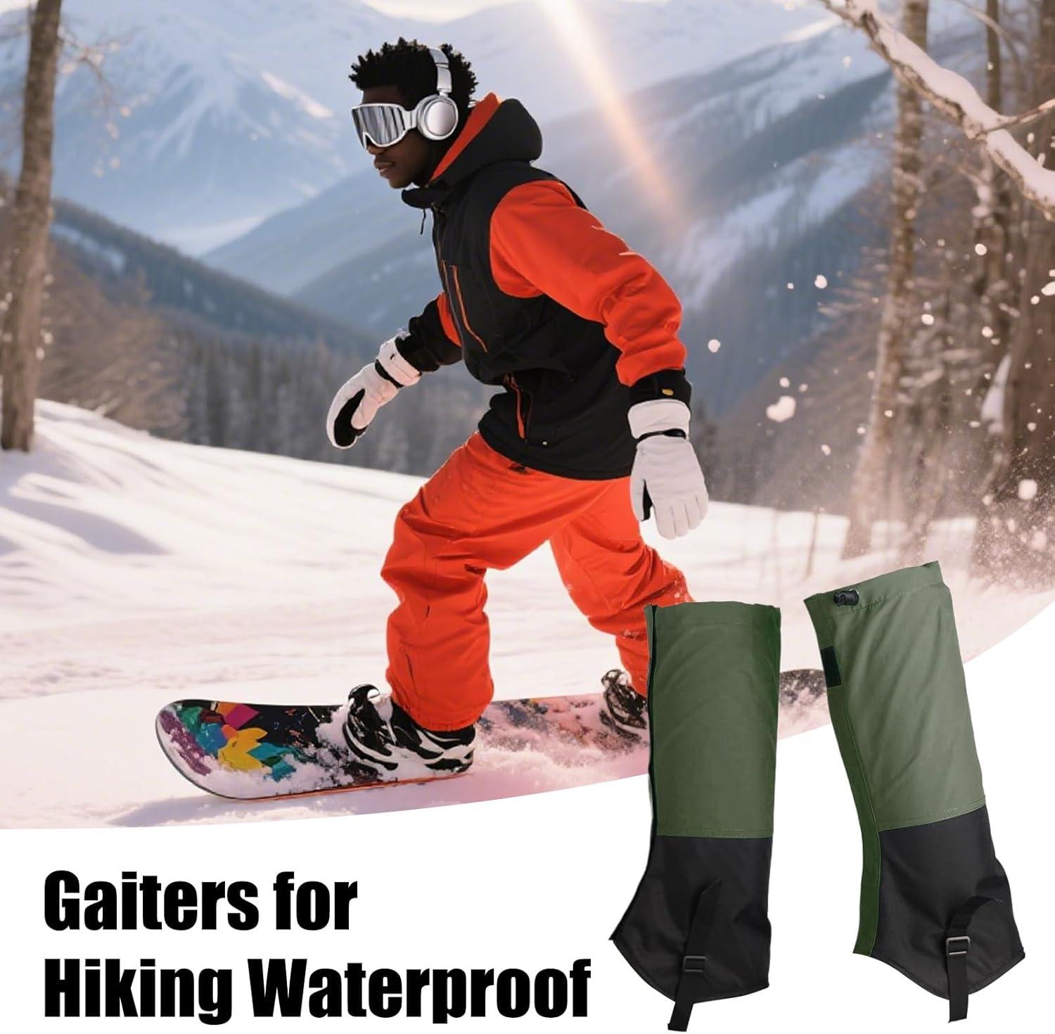 image:imageGutres de bottes Bouclier antiserpent Protecteur de jambe rglable en polyester impermable pour randonne escalade course pied neige en plein air quipement de chasse hommes et femmesVert arme