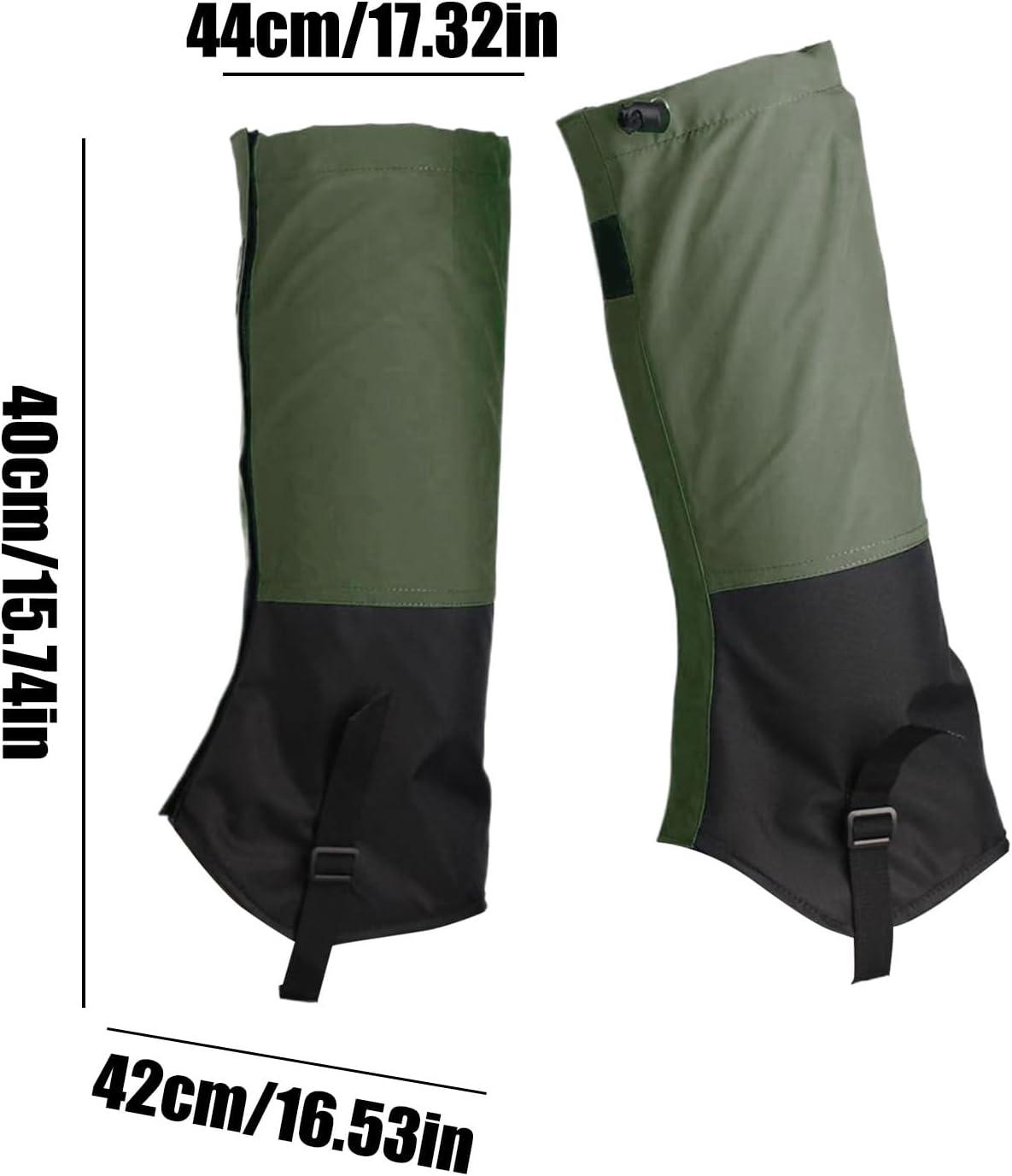 image:imageGutres de bottes Bouclier antiserpent Protecteur de jambe rglable en polyester impermable pour randonne escalade course pied neige en plein air quipement de chasse hommes et femmesVert arme