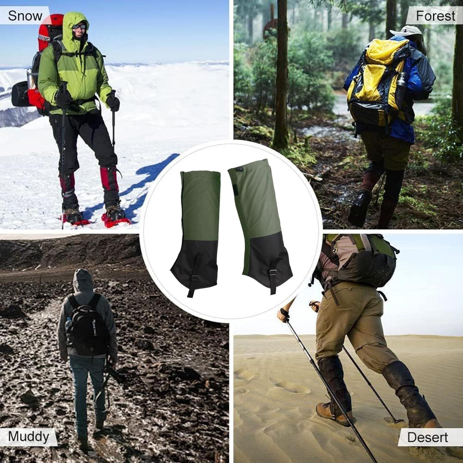 image:imageGutres de bottes Bouclier antiserpent Protecteur de jambe rglable en polyester impermable pour randonne escalade course pied neige en plein air quipement de chasse hommes et femmesVert arme