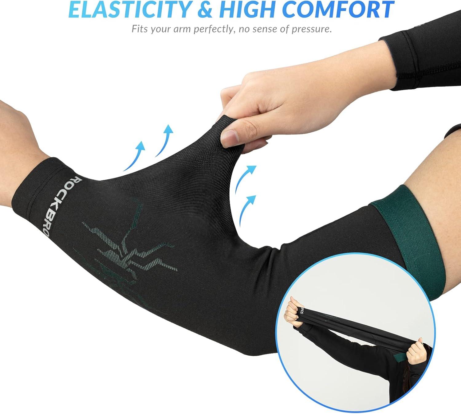 image:imageROCKBROS ManchettesJambires Thermiques Hiver lastique Couvre de BrasJambes Coupe Vent pour Course Cyclisme Basketball Randonn Pche Basketball Golf Homme Femme Noir VertBleu S3XL 1 PaireManchettenoir Vert