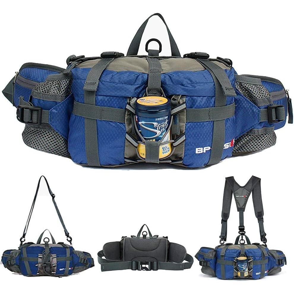 image:imageBanane Tactique Militaire Molle Multifonction Impermable pour Homme Femme  Ceinture de Voyage Randonne Sport Camping Trekking Cyclisme ChasseBleu Fonc